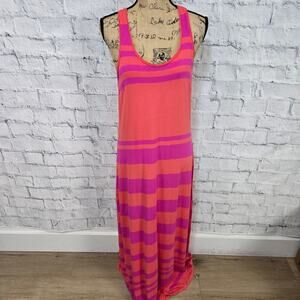 Cynthia Rowley maxi dress Sz S striped sleeveless racerback A19